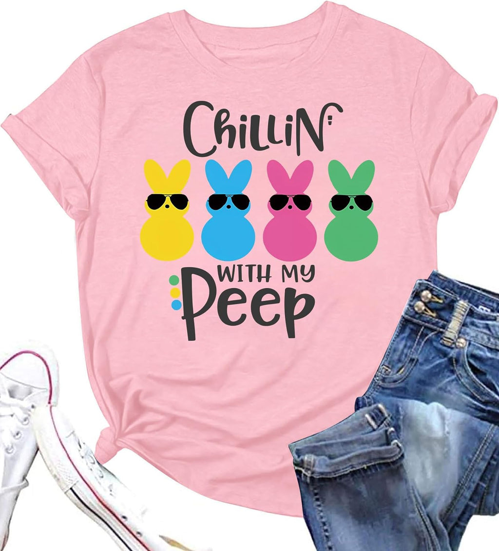 Easter Shirts for Women Cute Easter Shirt Cute Rabbit Graphic T-Shirt Bunny Shirt Easter Tops - T-Shirt, Sweatshirt, Hoodie