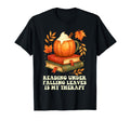 Reading Under Falling Leaves Autumn T-Shirt - Novelty Apparel for Adults - T-Shirt, Sweatshirt, Hoodie