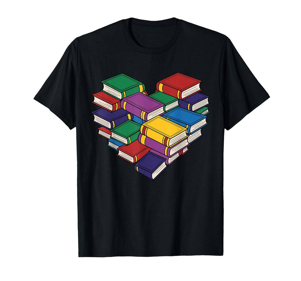 Book Lover Heart Shape Bookish T-Shirt - Novelty Apparel for Adults - T-Shirt, Sweatshirt, Hoodie