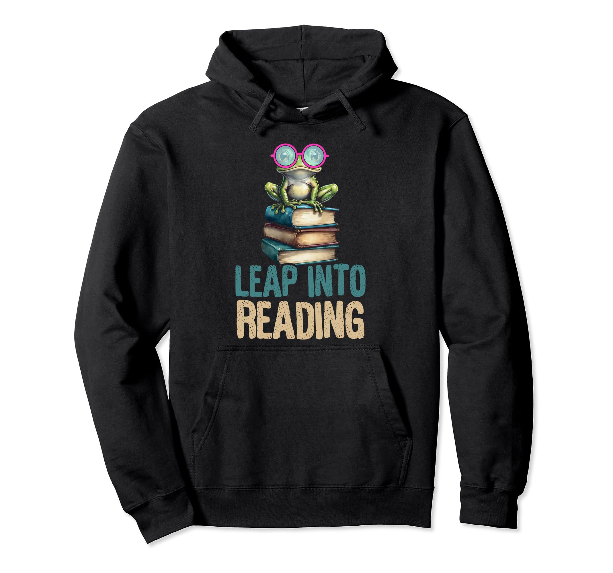 Leap Into Reading Book Lover Librarian Hoodie - Graphic Print for Adults - T-Shirt, Sweatshirt, Hoodie