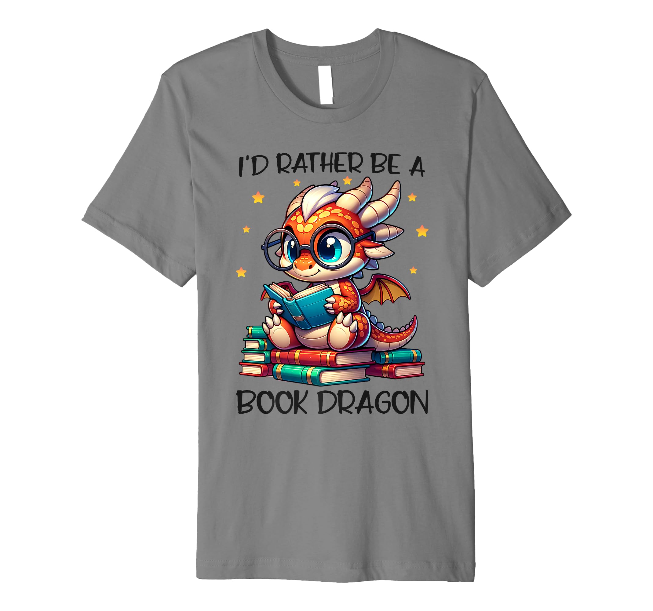 Id Rather Be Book Dragon Reading Lover T-Shirt - Unique Graphic for Adults - T-Shirt, Sweatshirt, Hoodie