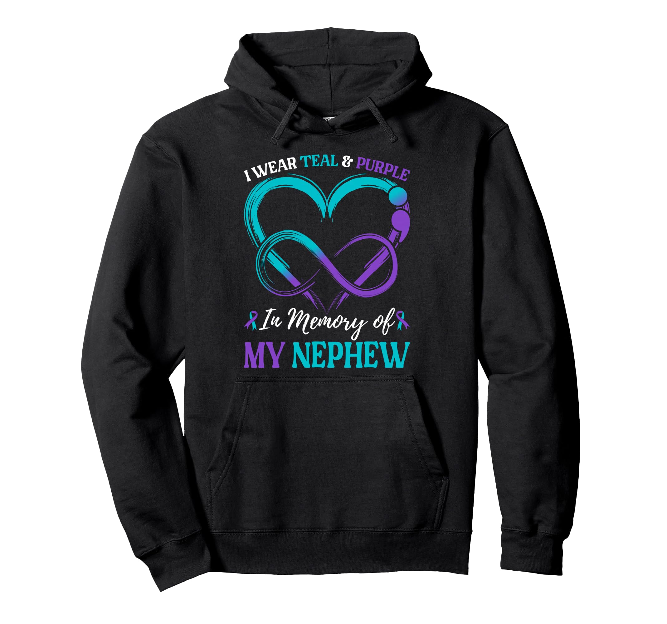 I Wear Teal Purple Memory My Nephew Hoodie - Graphic Print Men Women - T-Shirt, Sweatshirt, Hoodie