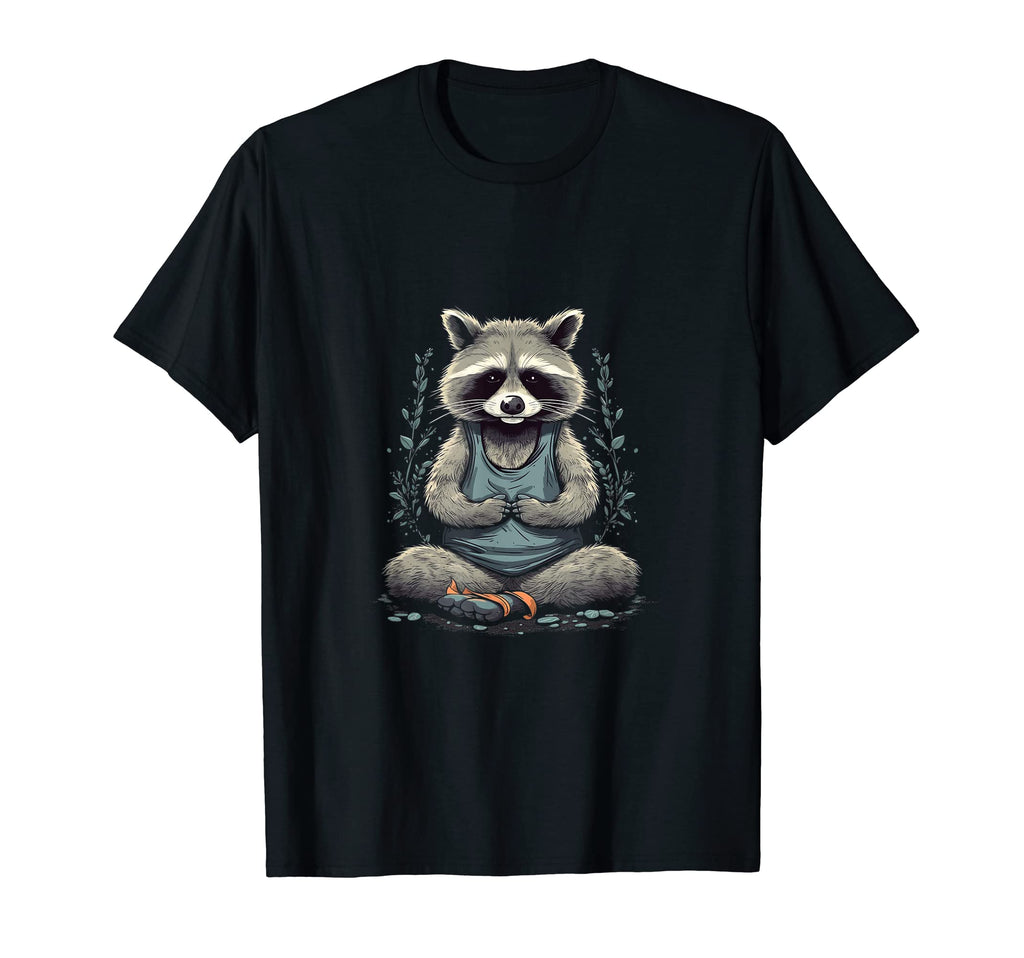 Yoga Raccoon Meditation Zen T-Shirt - Aesthetic Graphic for Adults - T-Shirt, Sweatshirt, Hoodie