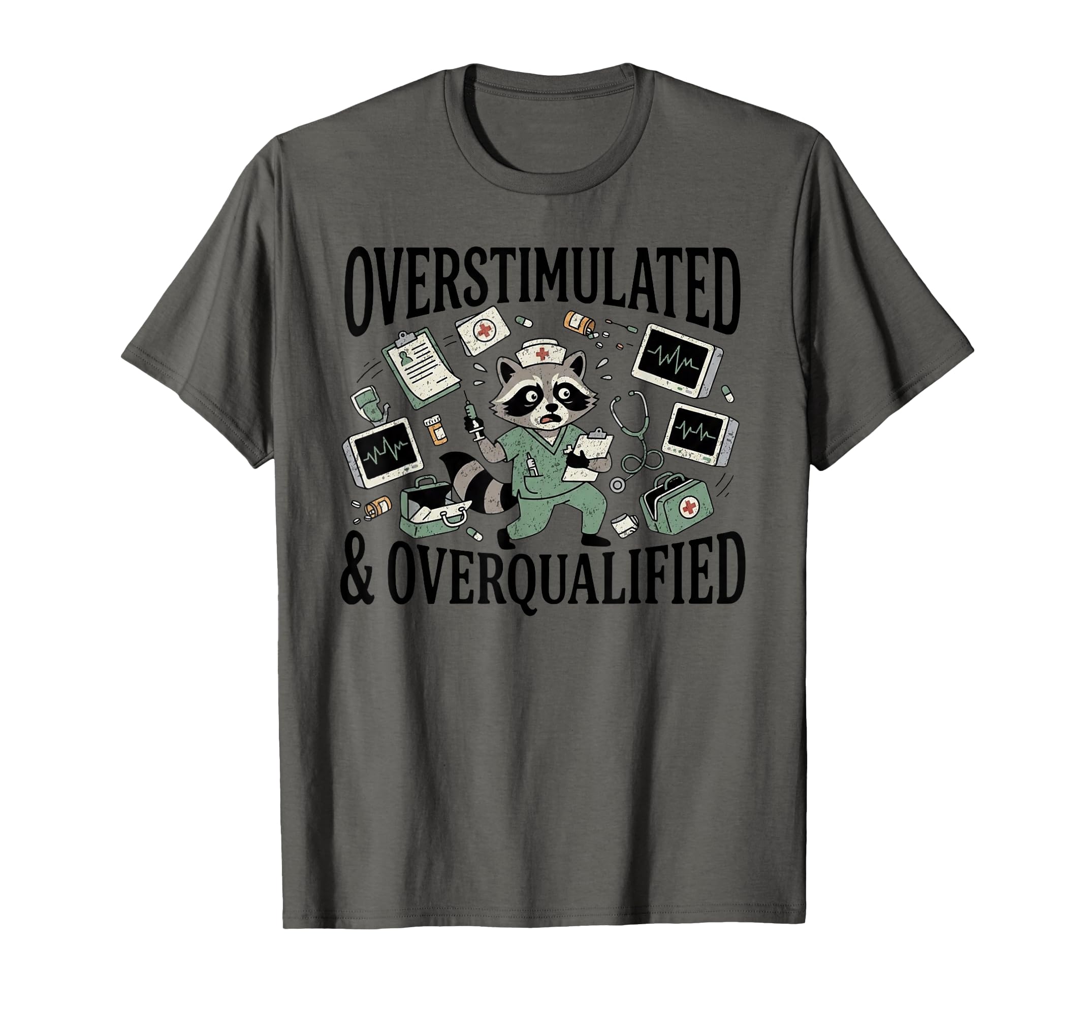 Overstimulated And Overqualified Funny T-Shirt - Aesthetic Graphic Unisex - T-Shirt, Sweatshirt, Hoodie