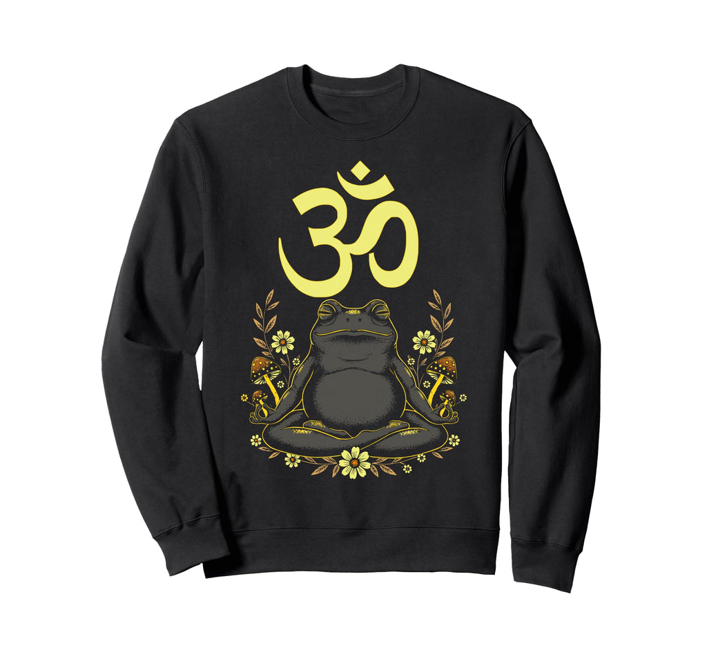 Meditating Frog Aum Zen Mindfulness Sweatshirt - Minimalist Print Unisex - T-Shirt, Sweatshirt, Hoodie