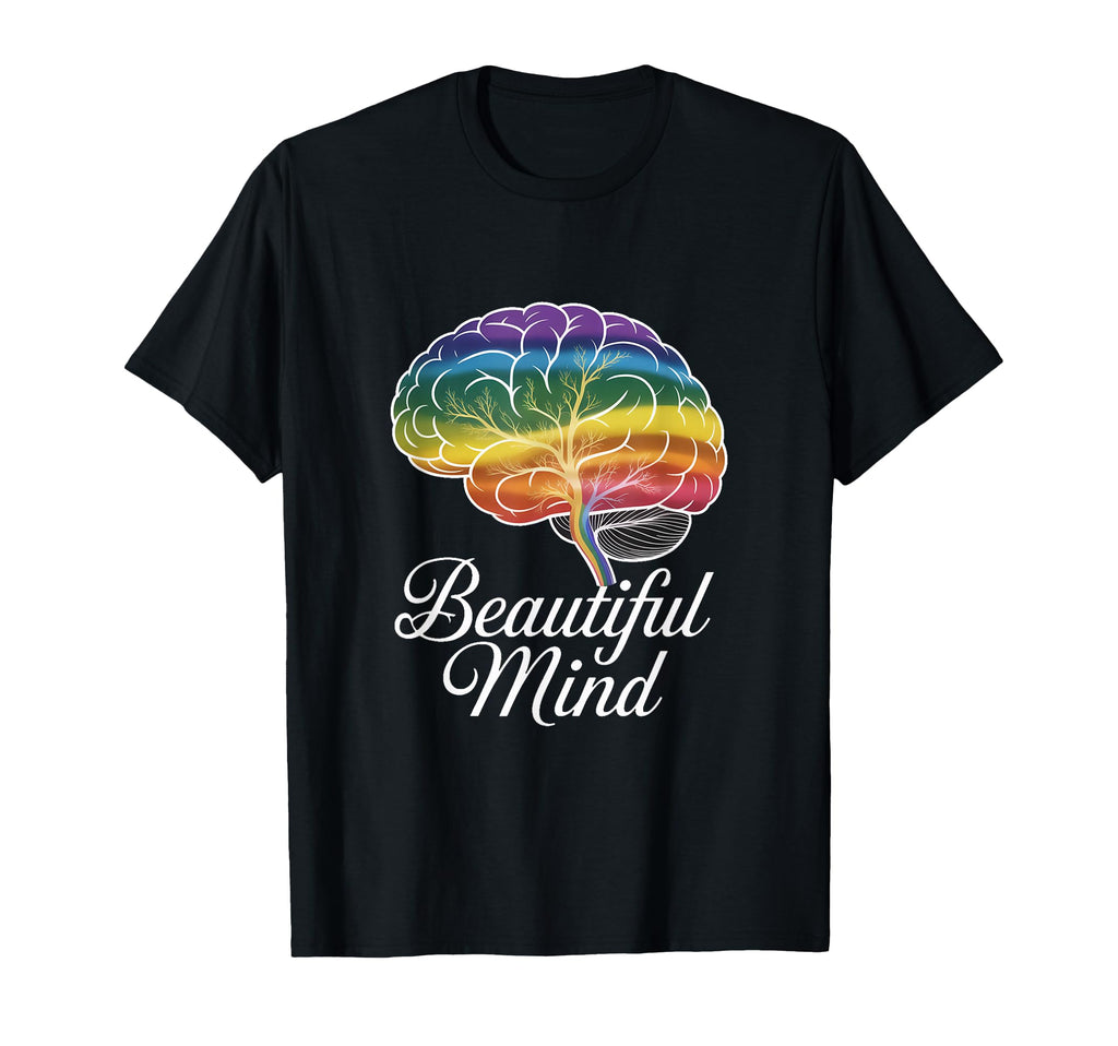 Beautiful Mind Rainbow Brain Tree T-Shirt - Fun Novelty Design Men Women - T-Shirt, Sweatshirt, Hoodie
