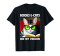 Cats And Books Are My Passion T-Shirt - Aesthetic Graphic for Adults - T-Shirt, Sweatshirt, Hoodie