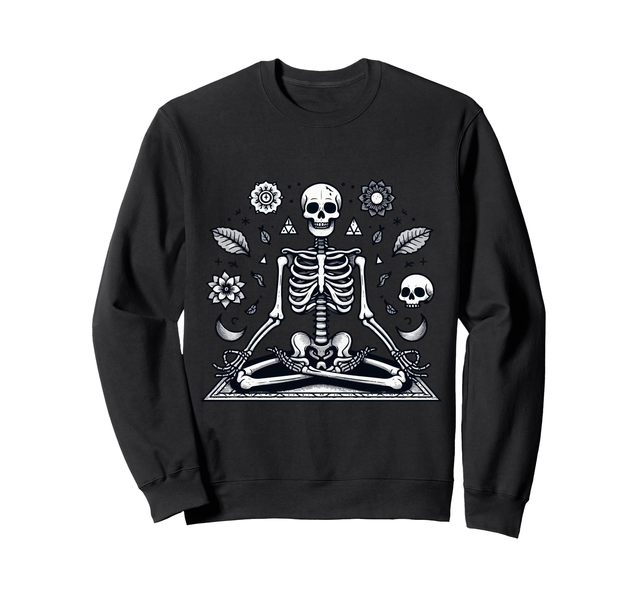 Meditation Skeleton Yoga Pose Sweatshirt - Aesthetic Graphic Unisex - T-Shirt, Sweatshirt, Hoodie