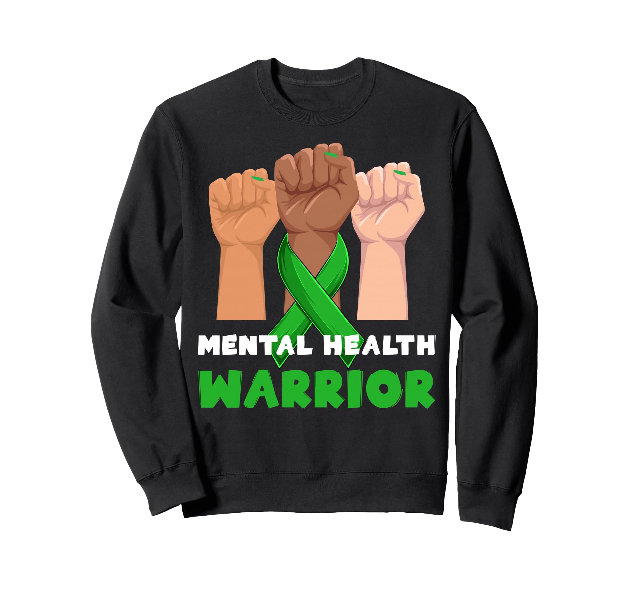 Mental Health Awareness Green Sweatshirt - Custom Art Print for Adults - T-Shirt, Sweatshirt, Hoodie