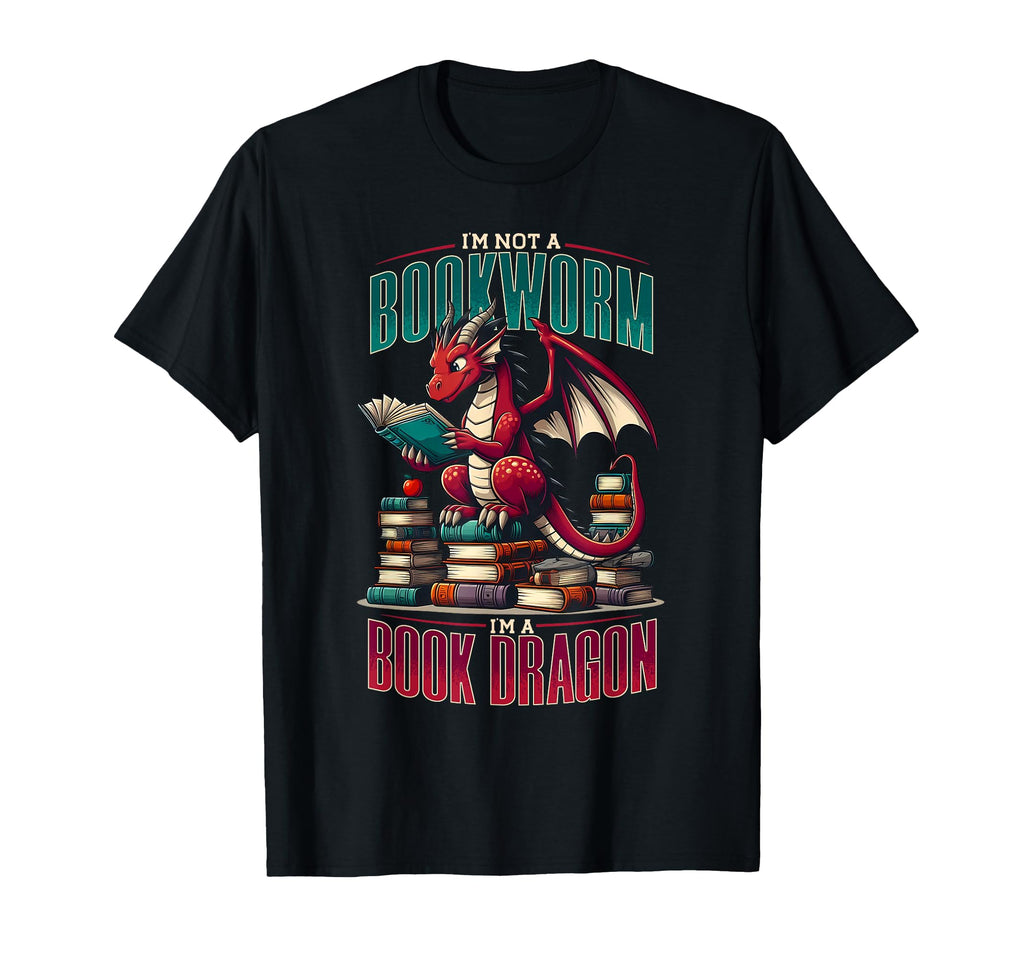 No Bookworm But Book Dragon Literature T-Shirt - Fun Novelty Design Unisex - T-Shirt, Sweatshirt, Hoodie
