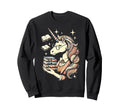 Unicorn Librarian Library Book Sweatshirt - Unique Graphic Men Women - T-Shirt, Sweatshirt, Hoodie
