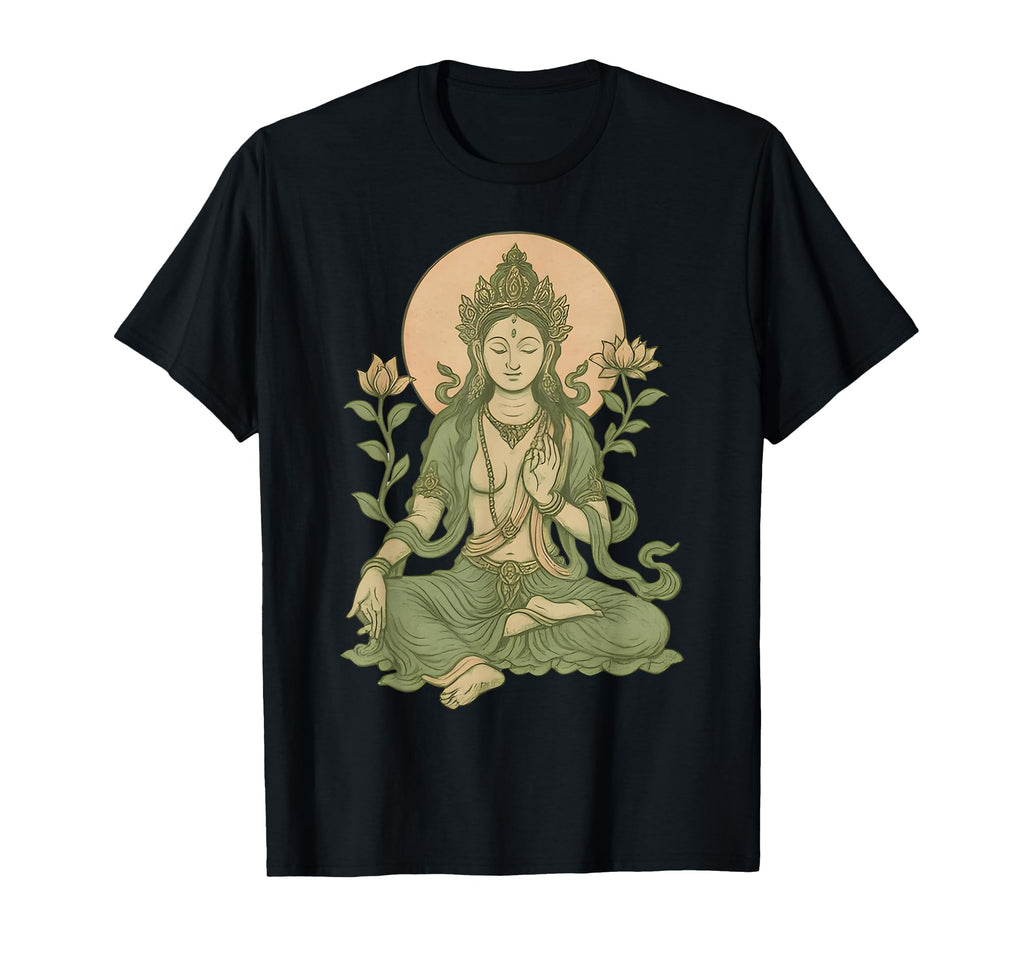 Serene Meditation Goddess Spiritual T-Shirt - Custom Art Print Men Women - T-Shirt, Sweatshirt, Hoodie