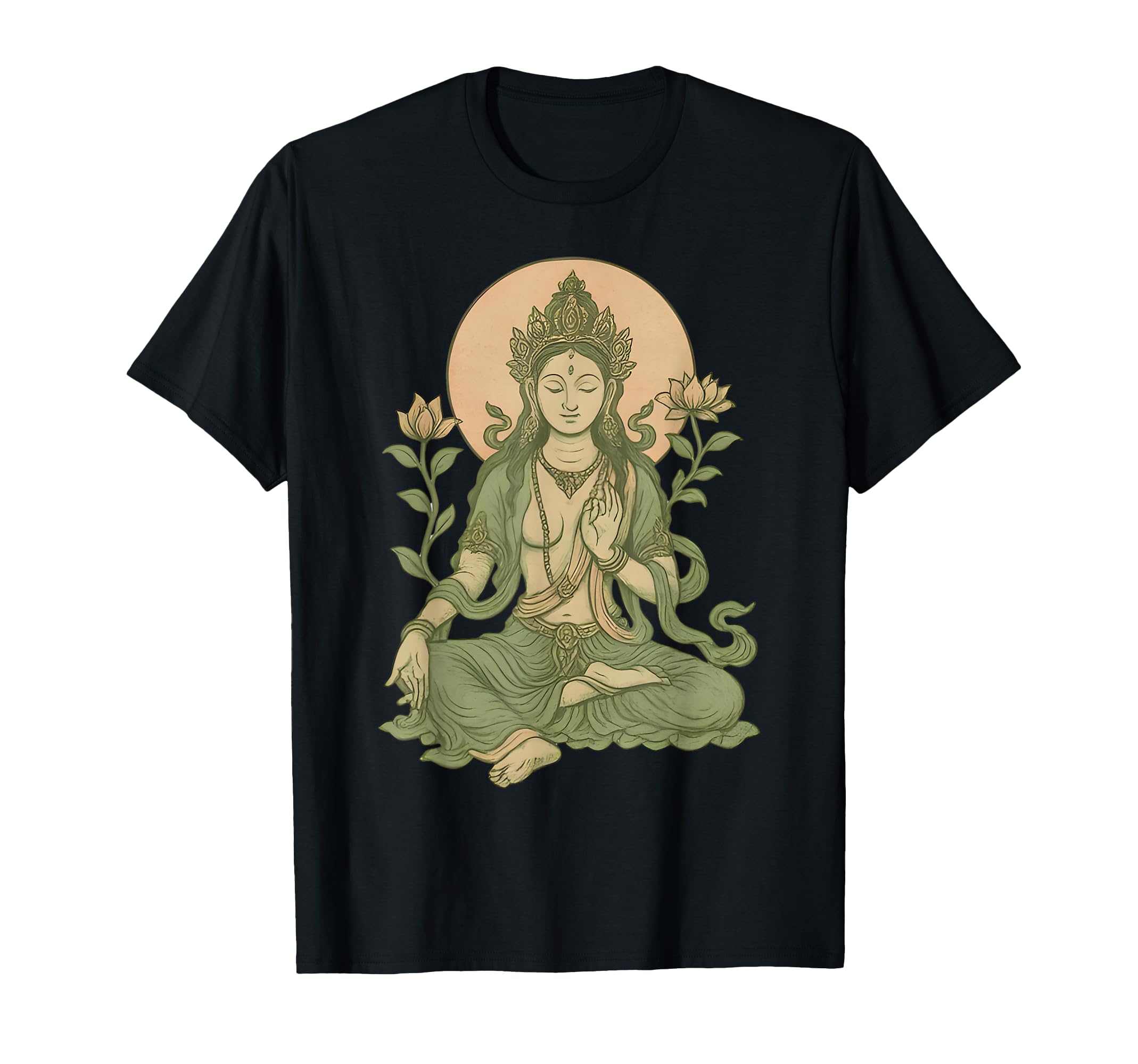Serene Meditation Goddess Spiritual T-Shirt - Custom Art Print Men Women - T-Shirt, Sweatshirt, Hoodie
