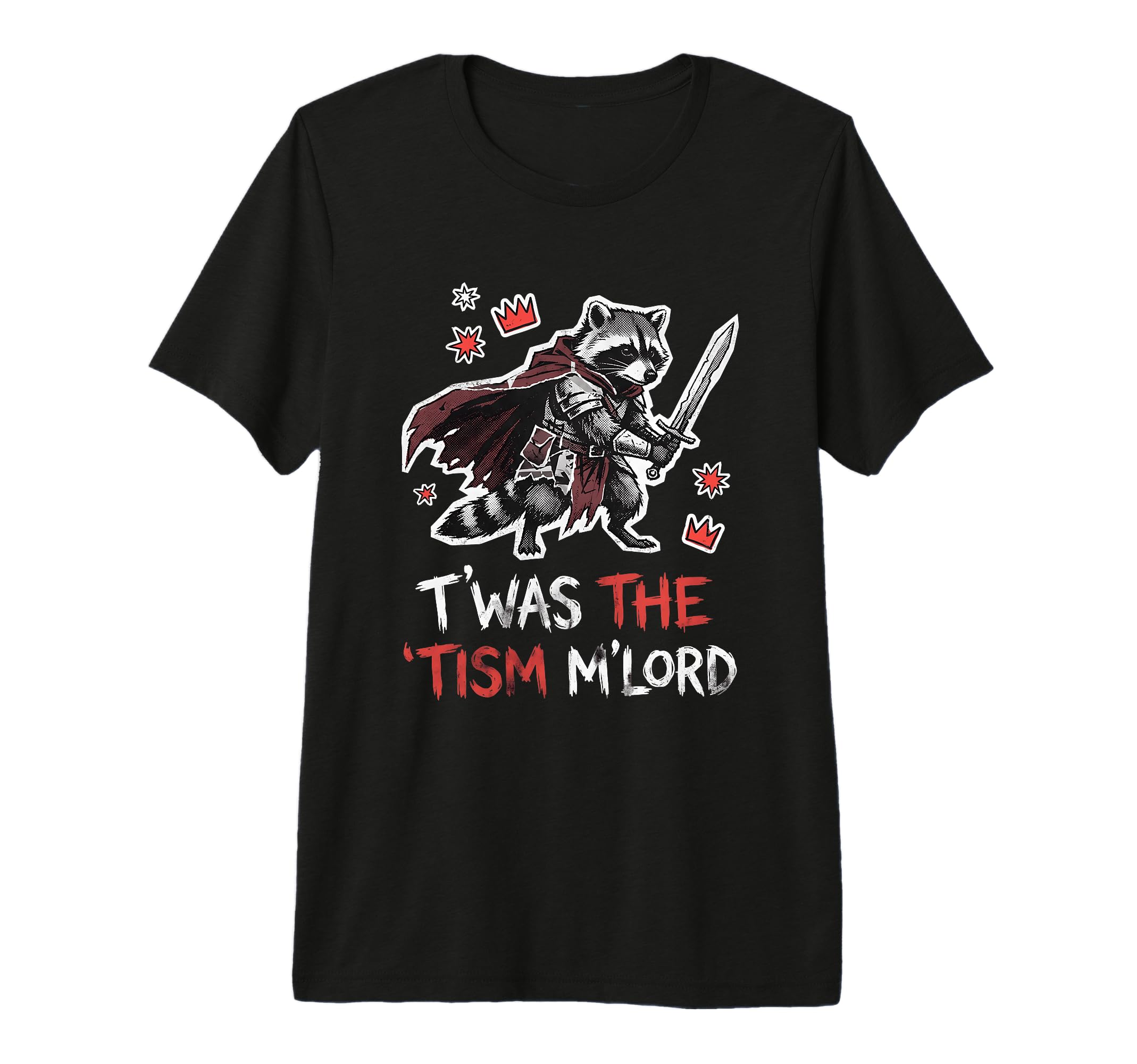 Funny Raccoon Knight Medieval T-Shirt - Casual Everyday Wear Unisex - T-Shirt, Sweatshirt, Hoodie