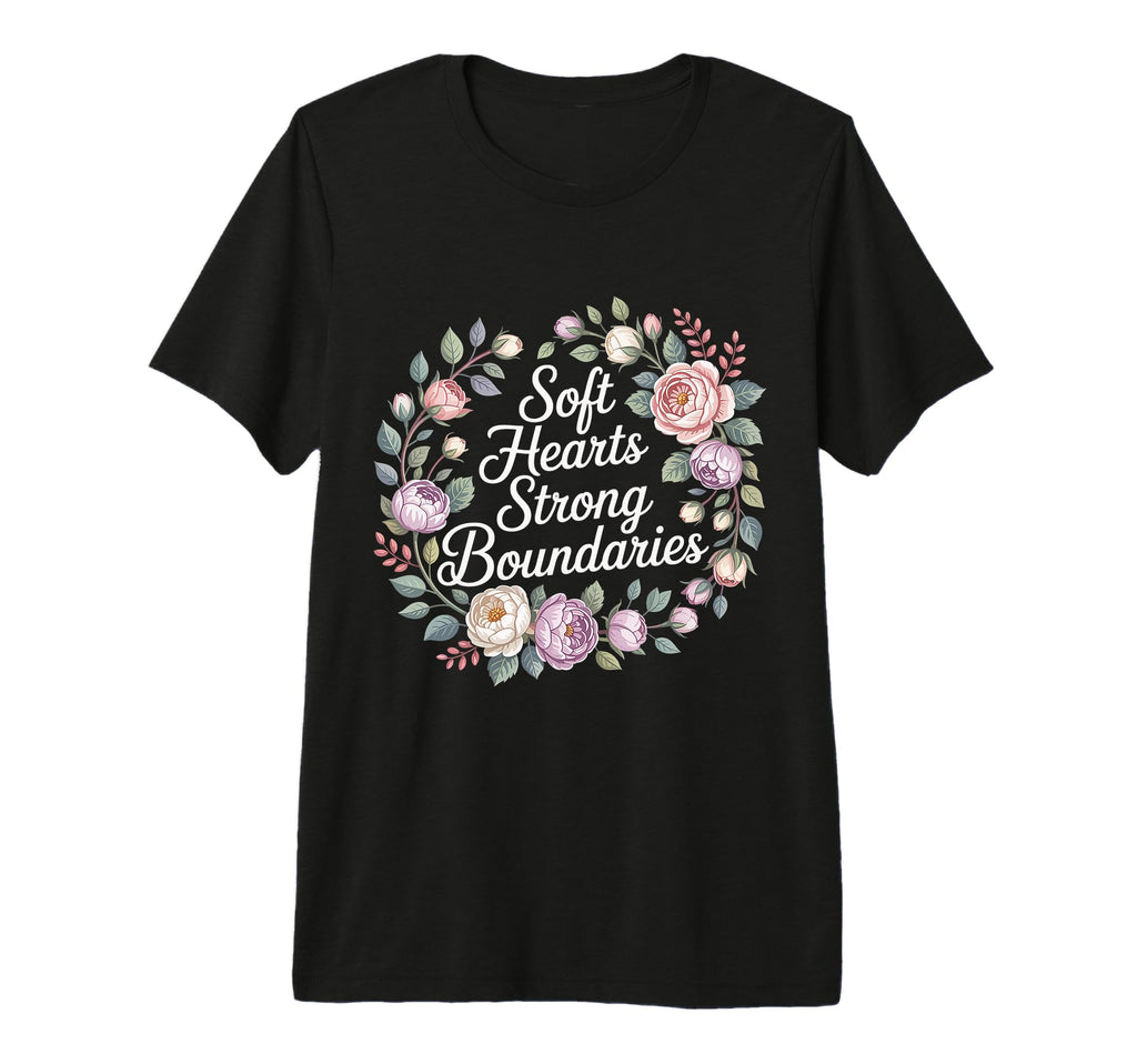 Soft Hearts Strong Boundaries Emotion T-Shirt - Fun Novelty Design Unisex - T-Shirt, Sweatshirt, Hoodie