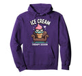 Ice Cream Therapy Session Funny Dessert Hoodie - Minimalist Print Unisex - T-Shirt, Sweatshirt, Hoodie