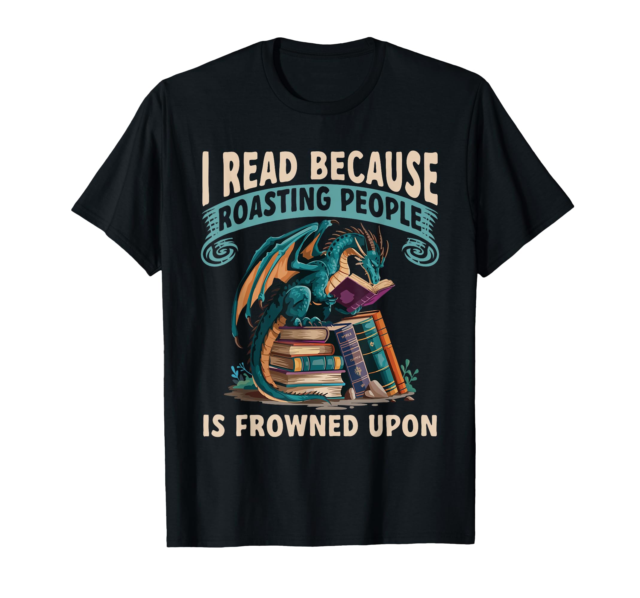 Reading Dragon Shirts Magical Book T-Shirt - Fun Novelty Design Men Women - T-Shirt, Sweatshirt, Hoodie