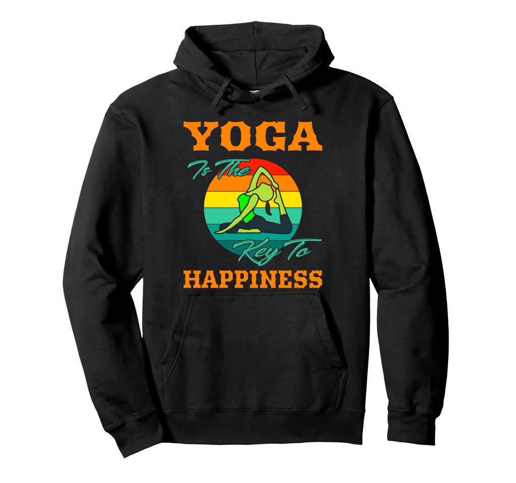 Yoga Is Key To Happiness Sunset Yoga Hoodie - Casual Everyday Wear Unisex - T-Shirt, Sweatshirt, Hoodie