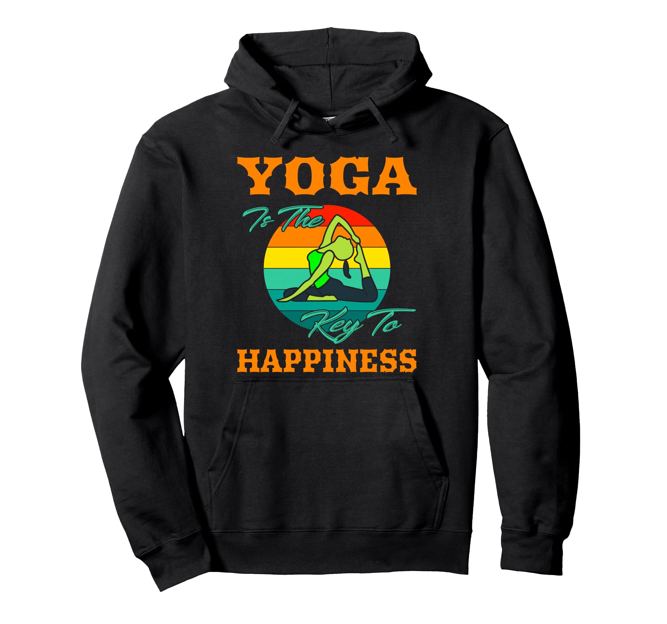 Yoga Is Key To Happiness Sunset Yoga Hoodie - Casual Everyday Wear Unisex - T-Shirt, Sweatshirt, Hoodie