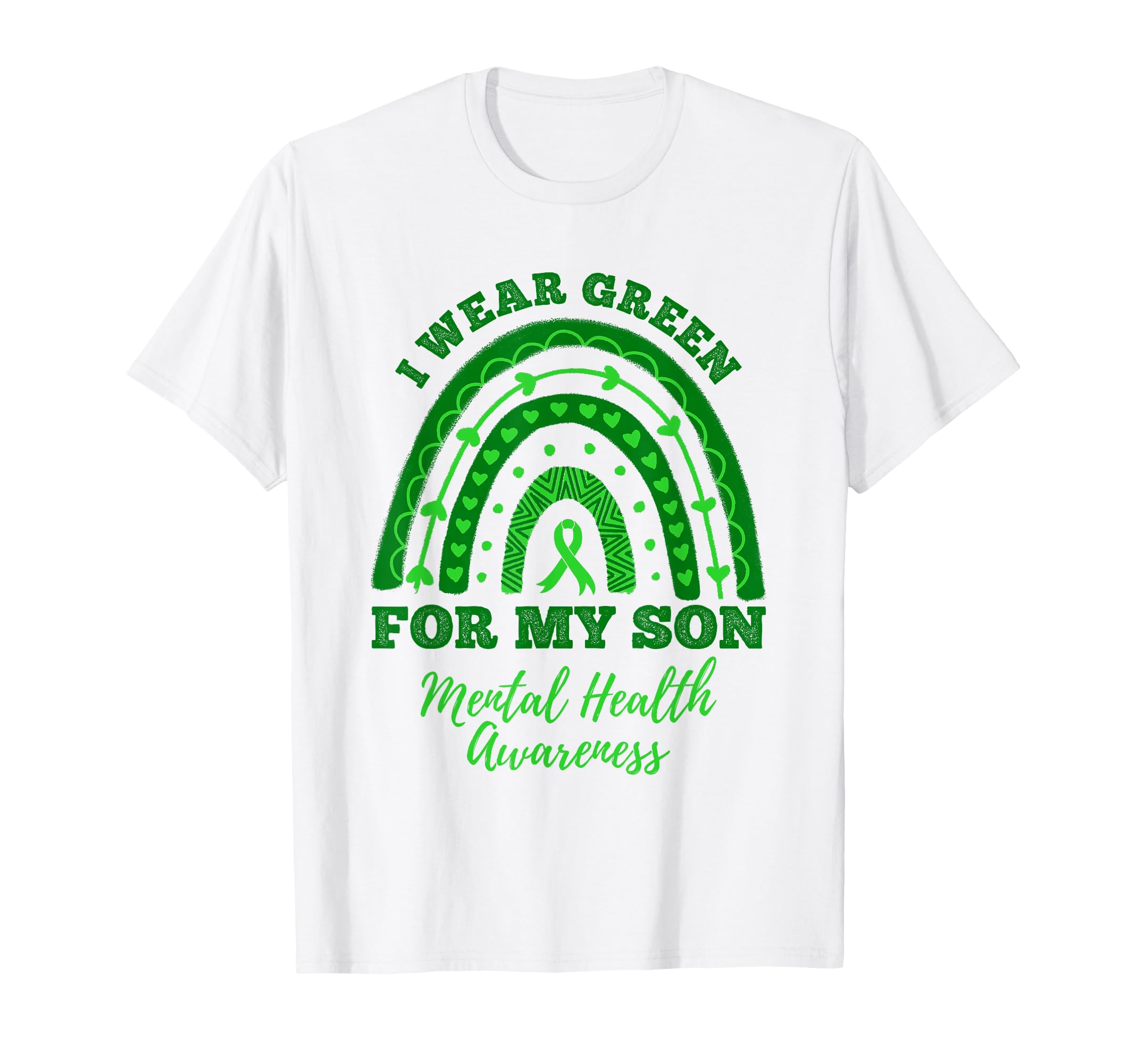I Wear Green My Son Rainbow Mental T-Shirt - Aesthetic Graphic for Adults - T-Shirt, Sweatshirt, Hoodie
