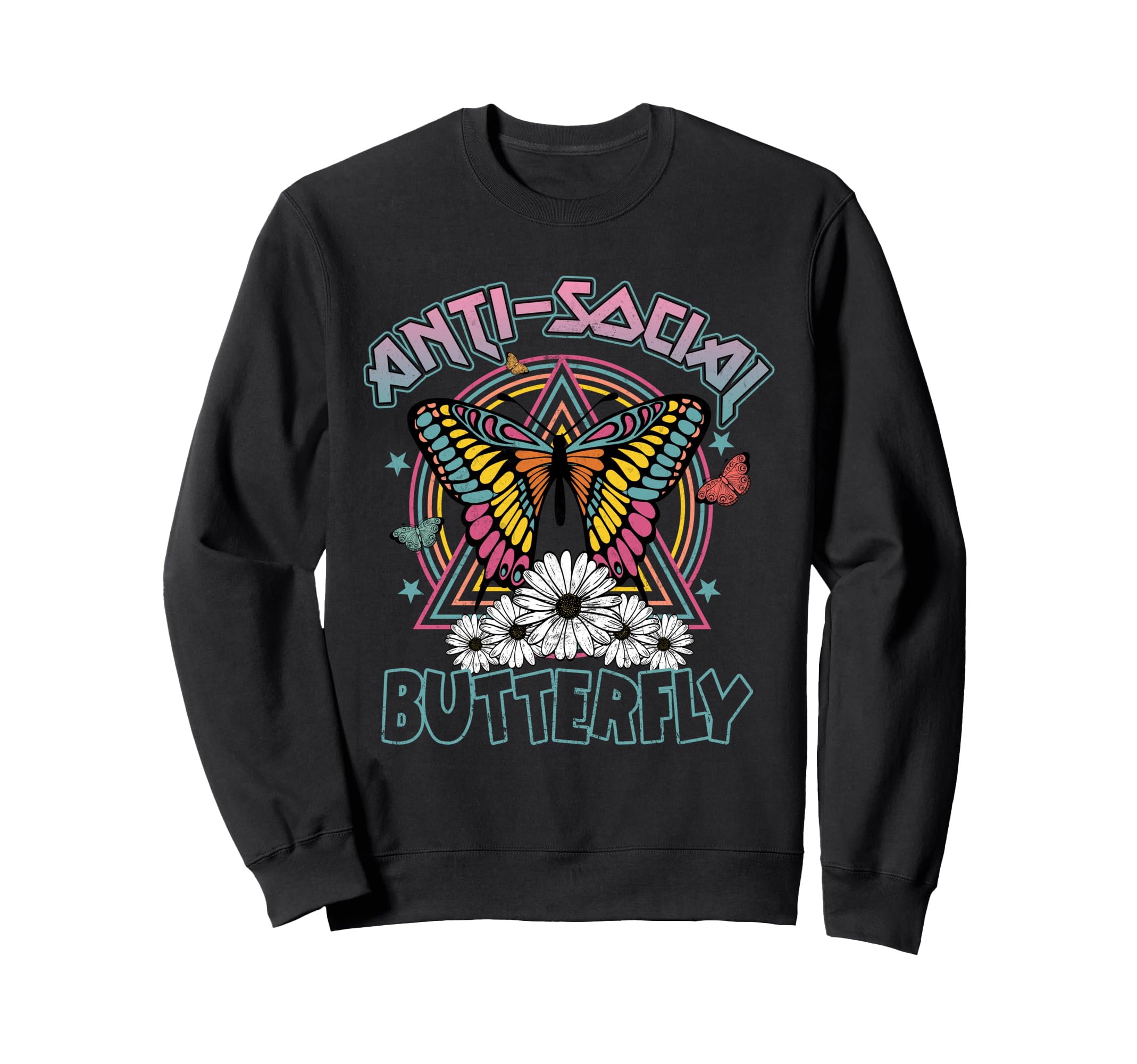 Anti Social Butterfly Fun Introverts Sweatshirt - Unique Graphic Unisex - T-Shirt, Sweatshirt, Hoodie