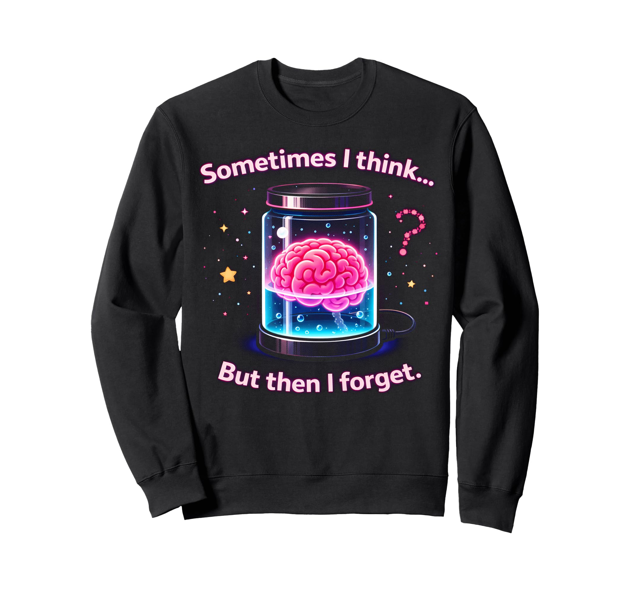 Forgetful Brain Meme Cartoon Sweatshirt - Aesthetic Graphic for Adults - T-Shirt, Sweatshirt, Hoodie