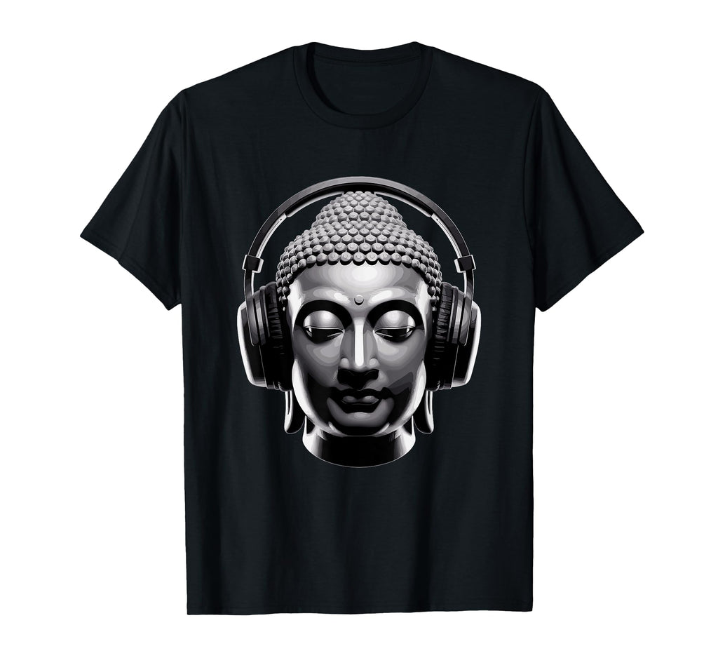 Buddha Headphones Mindfulness Music T-Shirt - Fun Novelty Design Men Women - T-Shirt, Sweatshirt, Hoodie