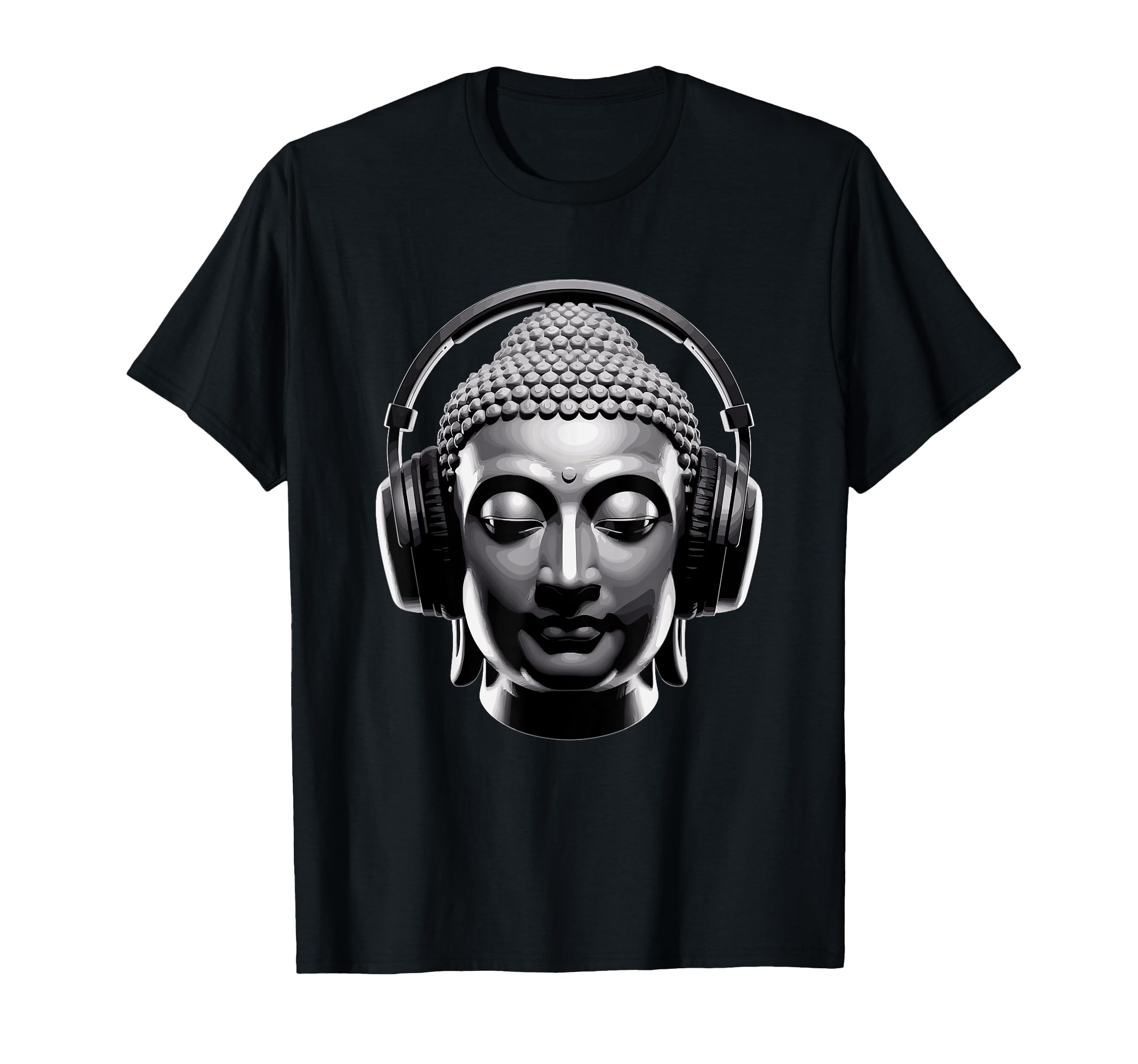 Buddha Headphones Mindfulness Music T-Shirt - Fun Novelty Design Men Women - T-Shirt, Sweatshirt, Hoodie