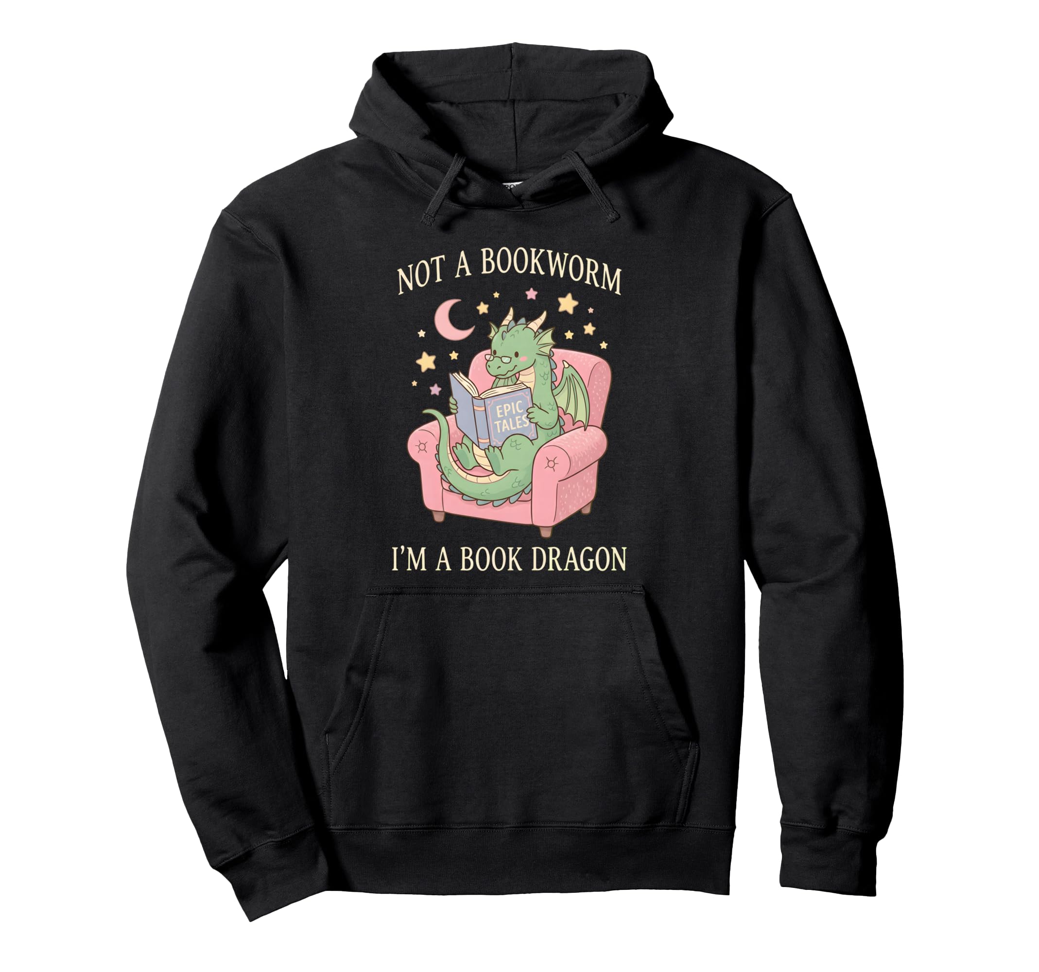 Not Bookworm Im Book Dragon Kawaii Meme Hoodie - Trendy Graphic Men Women - T-Shirt, Sweatshirt, Hoodie