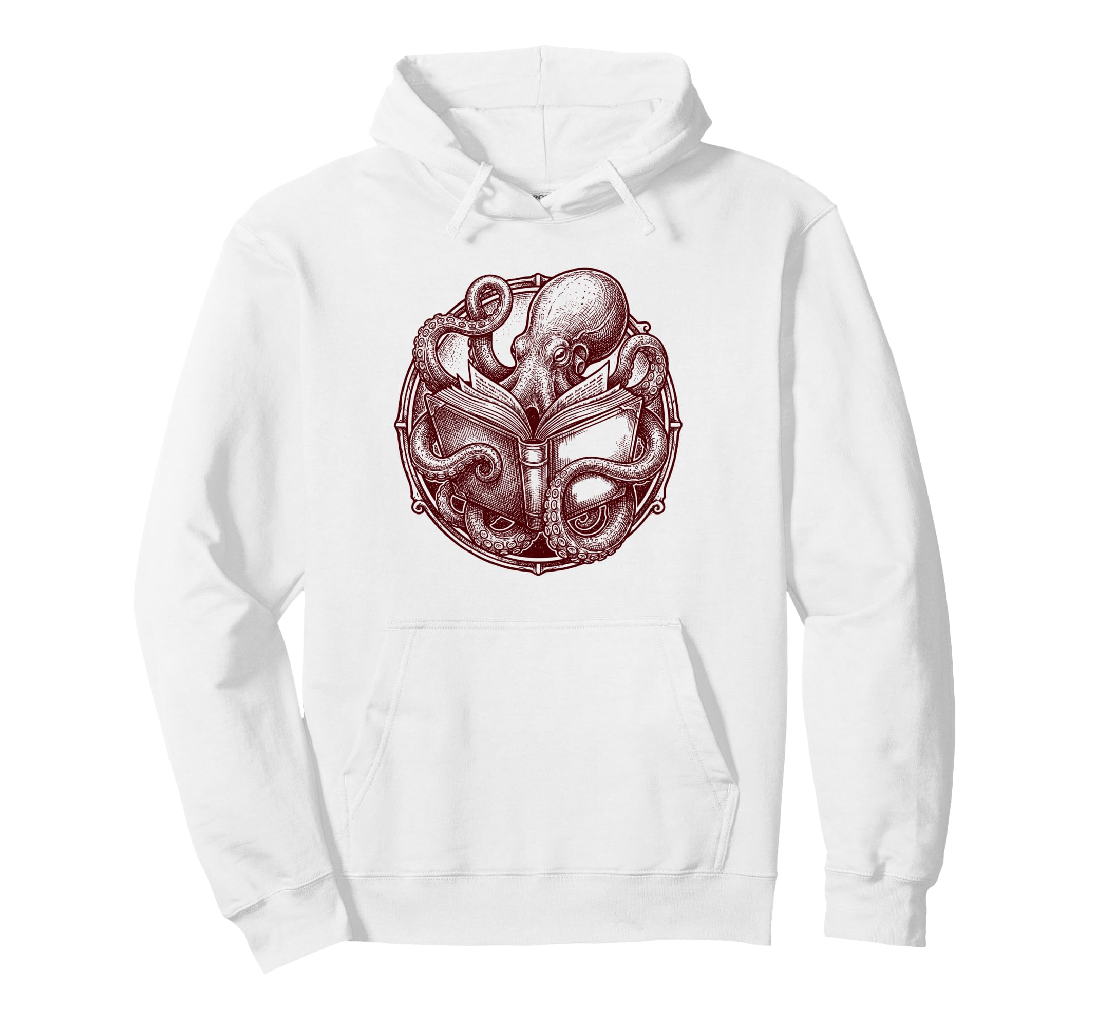Octopus Reading Book Lover Bookworm Hoodie - Casual Everyday Wear Unisex - T-Shirt, Sweatshirt, Hoodie
