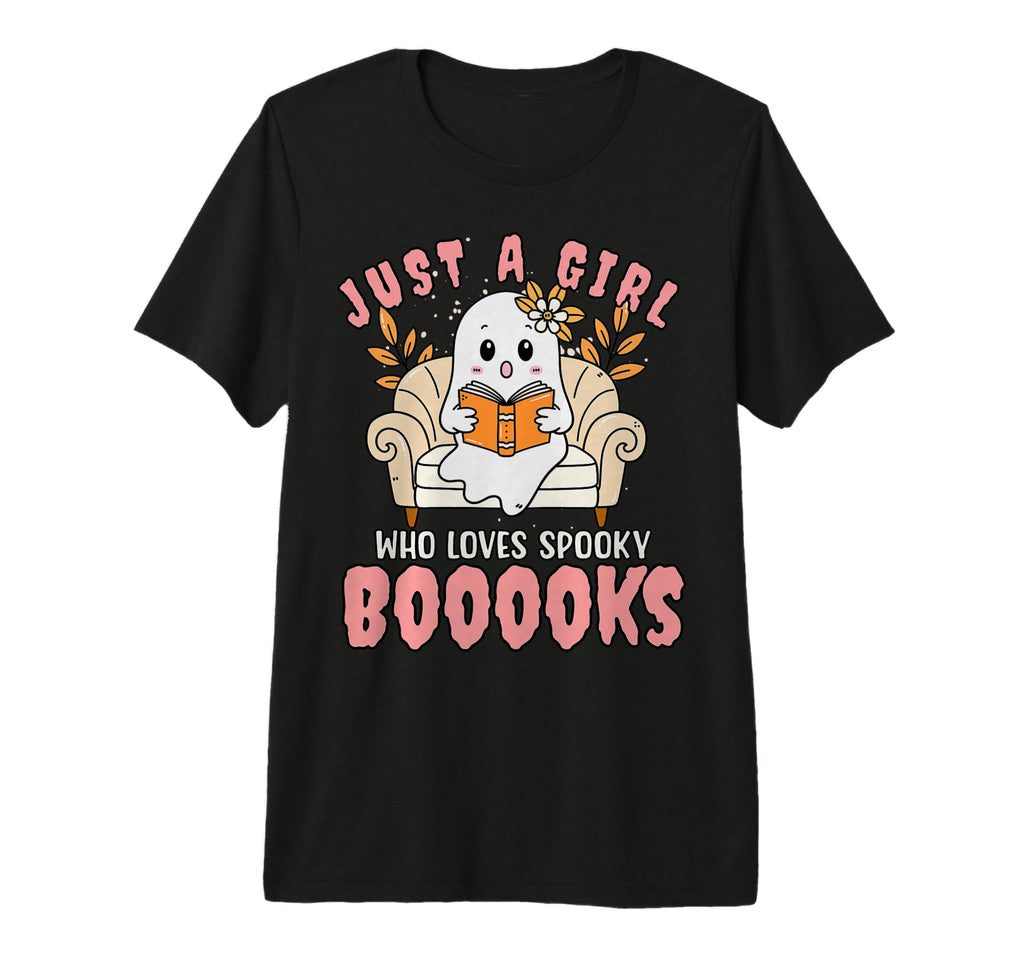 Just Who Loves Spooky Books Halloween Tri T-Shirt - Graphic Print Unisex - T-Shirt, Sweatshirt, Hoodie