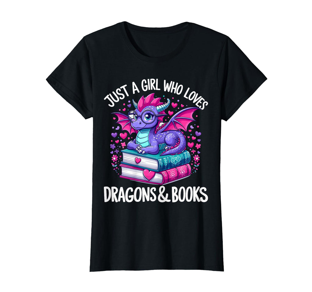 Just Who Loves Dragons And Books Reading T-Shirt - Unique Graphic Unisex - T-Shirt, Sweatshirt, Hoodie