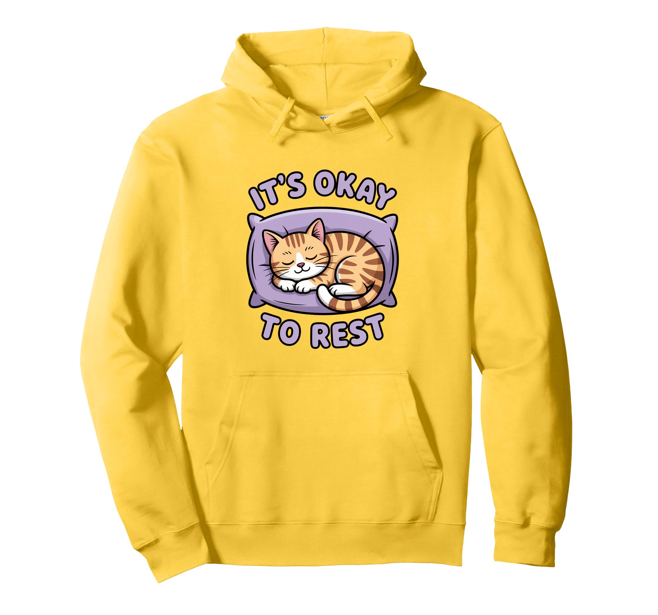 Self Care Motivational Rest Cat Hoodie - Unique Graphic Men Women - T-Shirt, Sweatshirt, Hoodie
