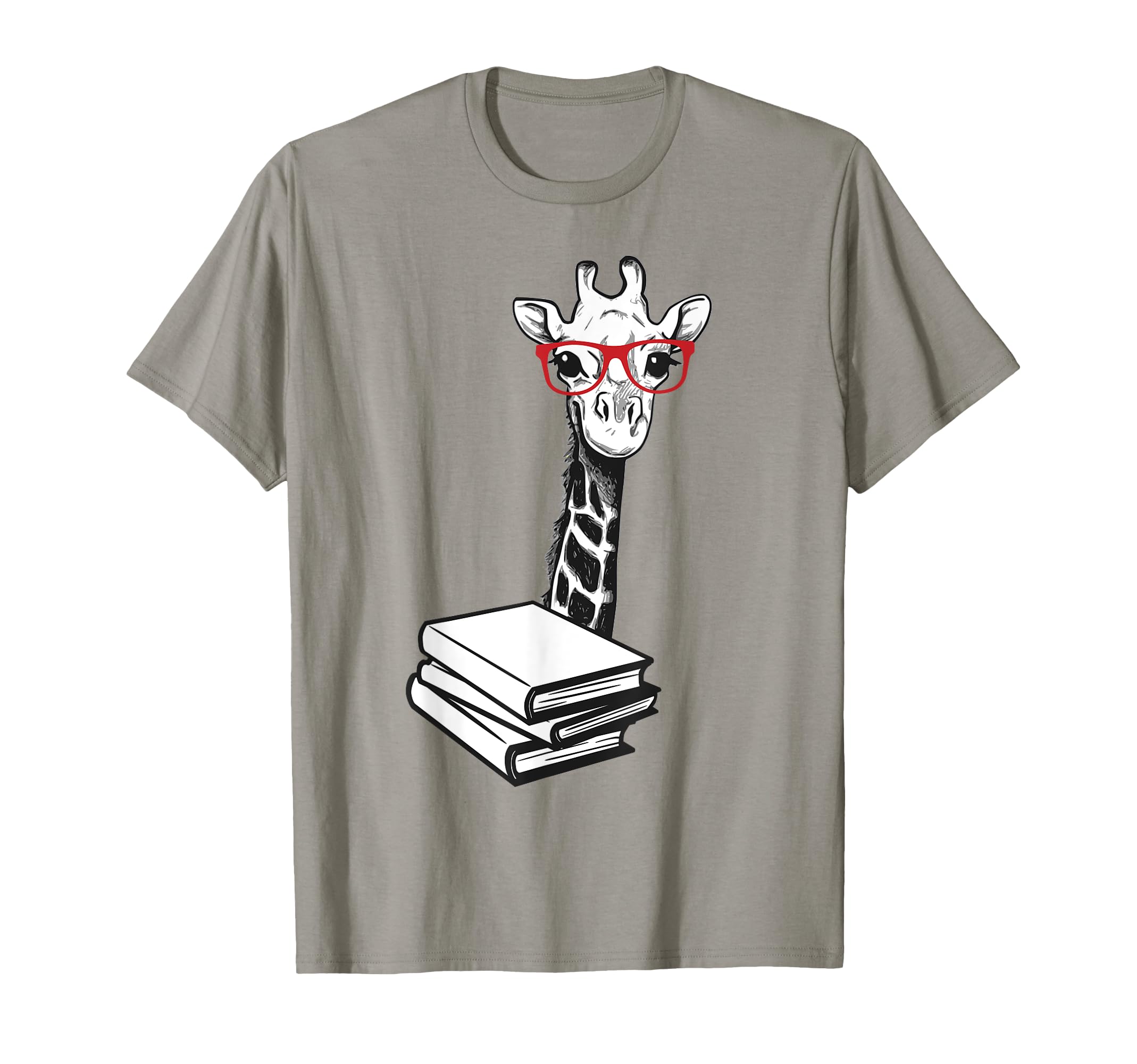 Giraffe Face Book Nerd Animal Gifts T-Shirt - Minimalist Print Unisex - T-Shirt, Sweatshirt, Hoodie