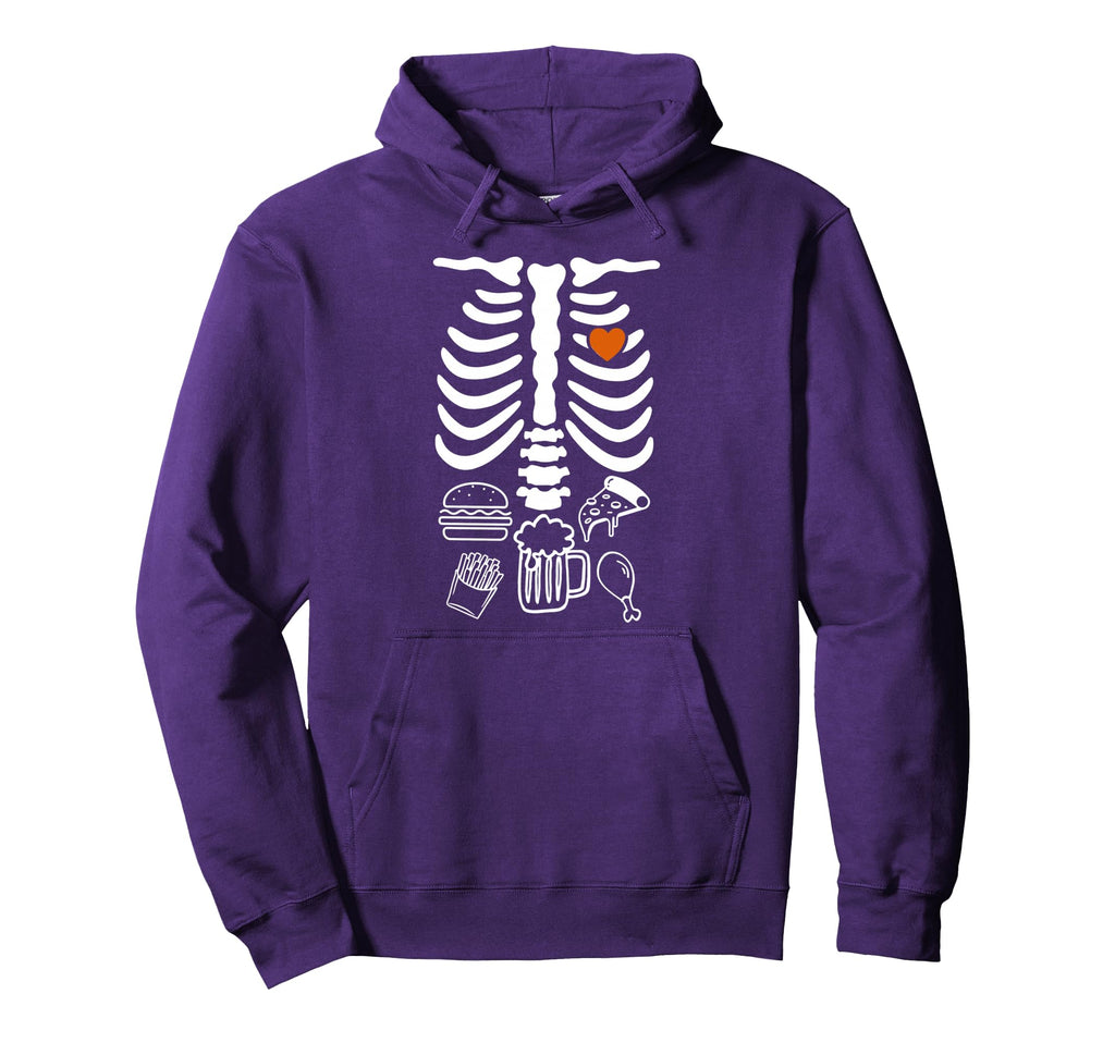 Beer Belly Skeleton Pregnancy Couples Hoodie - Custom Art Print Men Women - T-Shirt, Sweatshirt, Hoodie