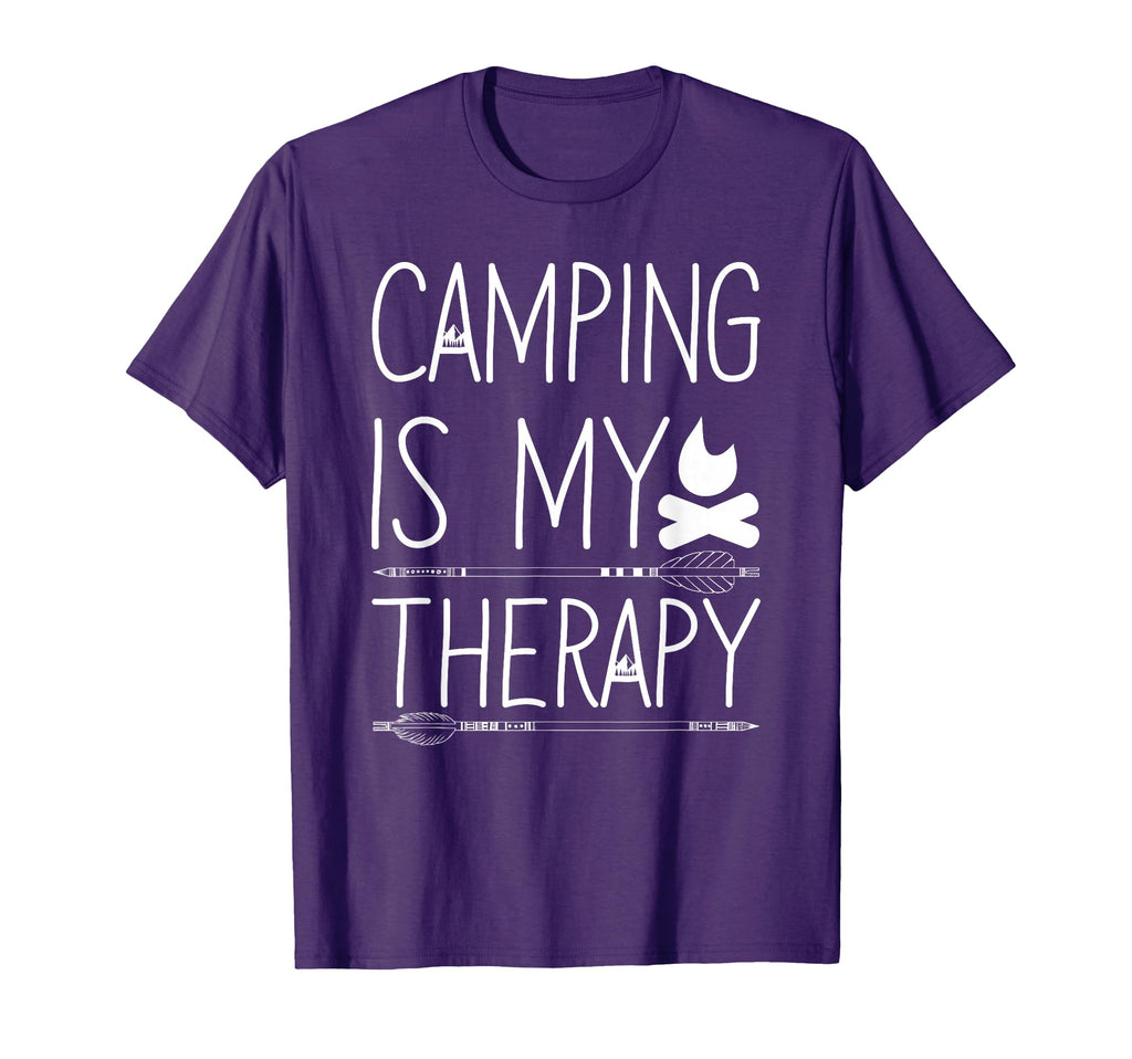 Camping Is My Therapy Camper Campfire T-Shirt - Trendy Graphic Unisex - T-Shirt, Sweatshirt, Hoodie