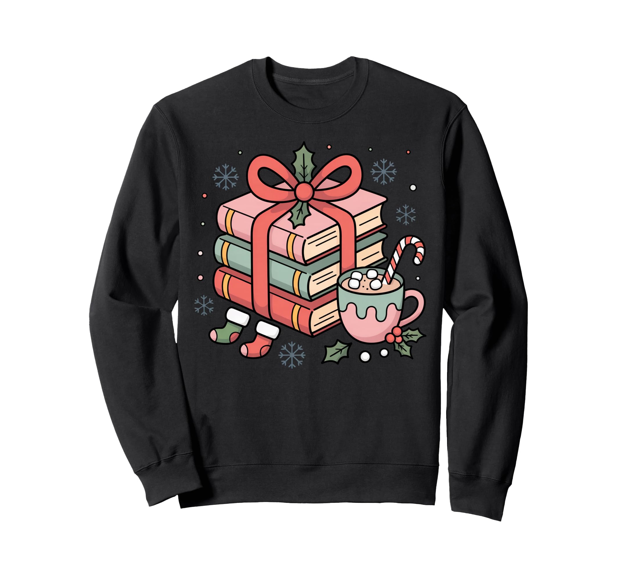 Books And Hot Cocoa Book Lover Sweatshirt - Fun Novelty Design Men Women - T-Shirt, Sweatshirt, Hoodie