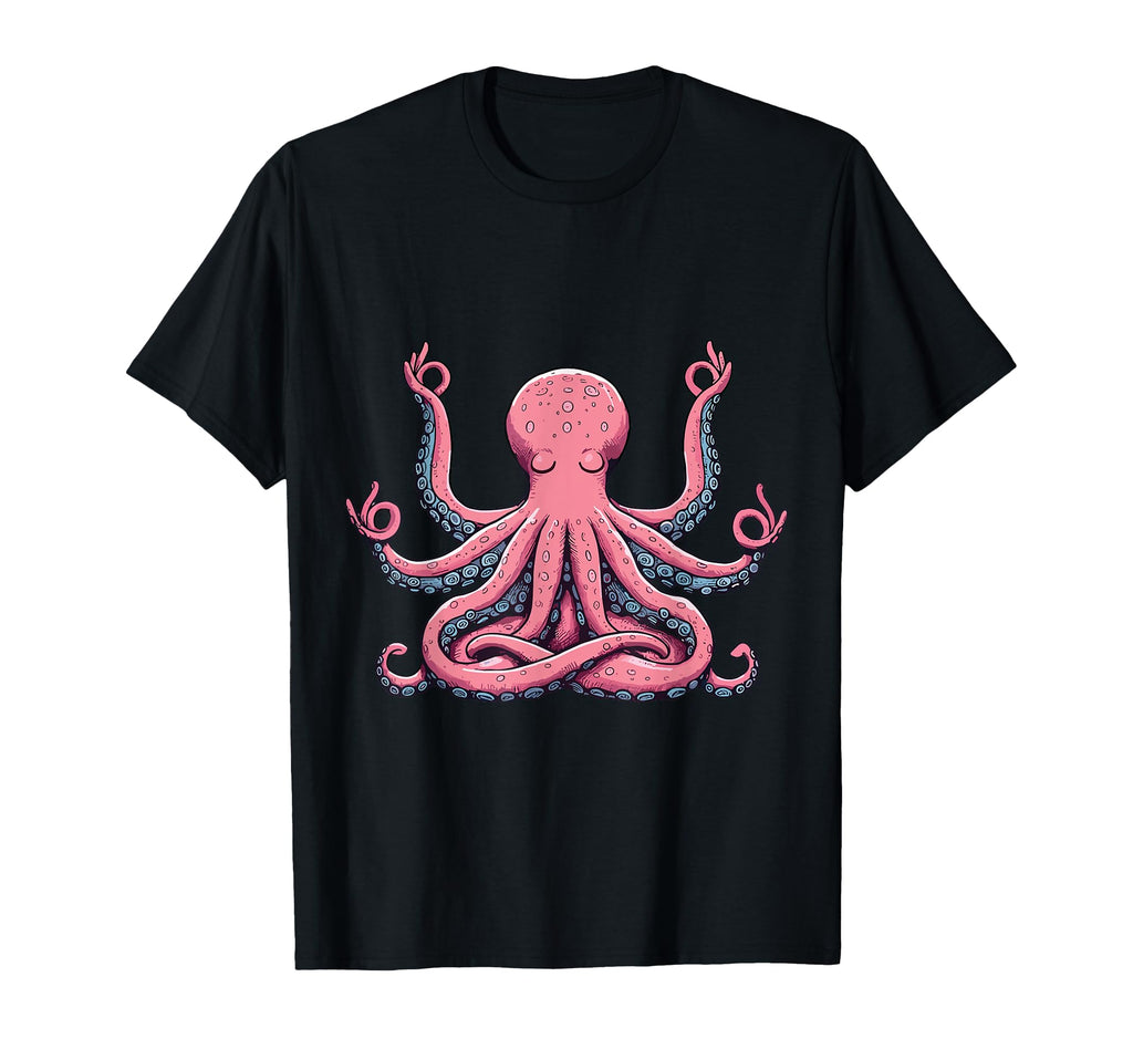 Meditation Octopus Yoga Pose Relaxing T-Shirt - Custom Art Print Unisex - T-Shirt, Sweatshirt, Hoodie