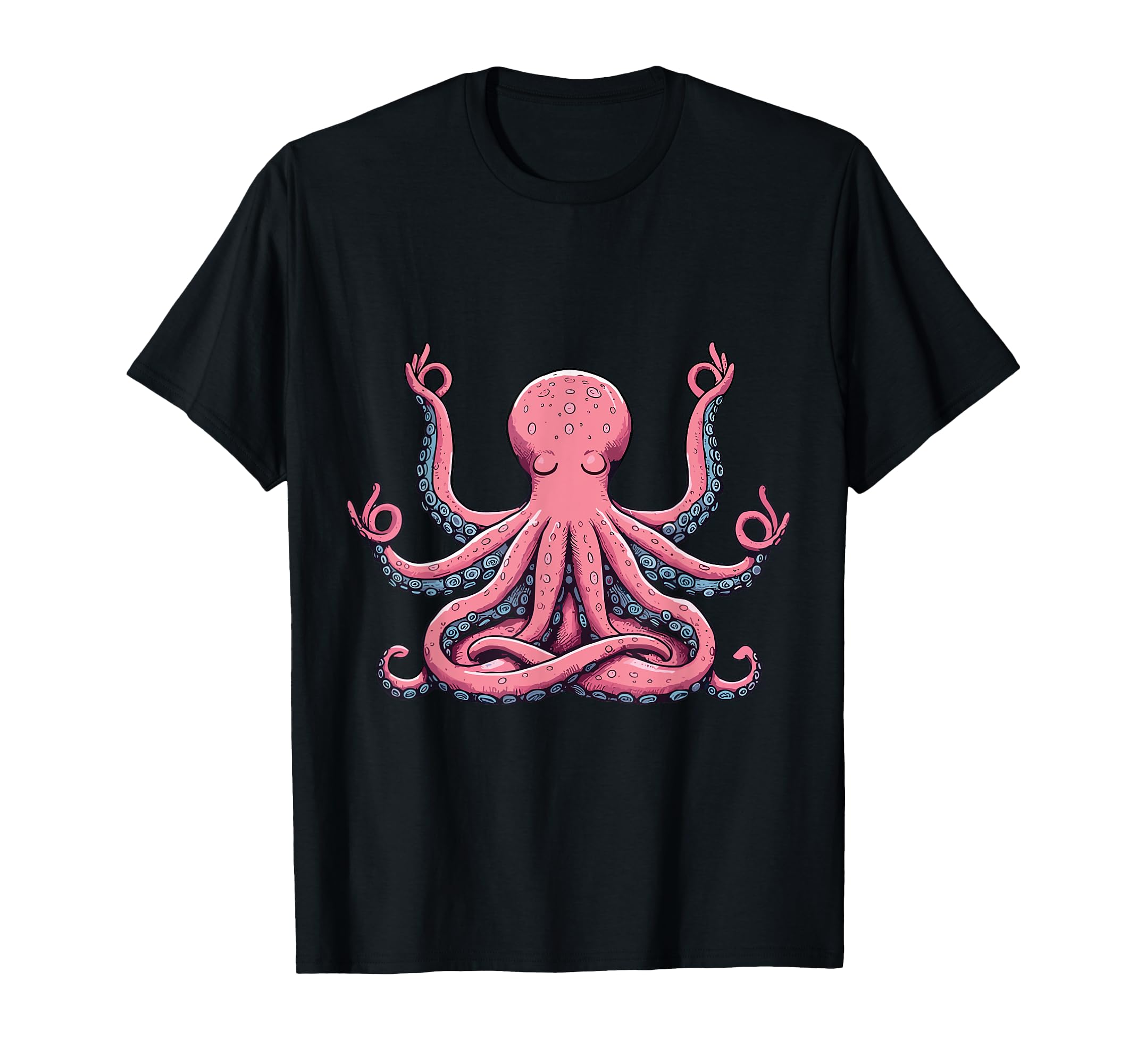 Meditation Octopus Yoga Pose Relaxing T-Shirt - Custom Art Print Unisex - T-Shirt, Sweatshirt, Hoodie