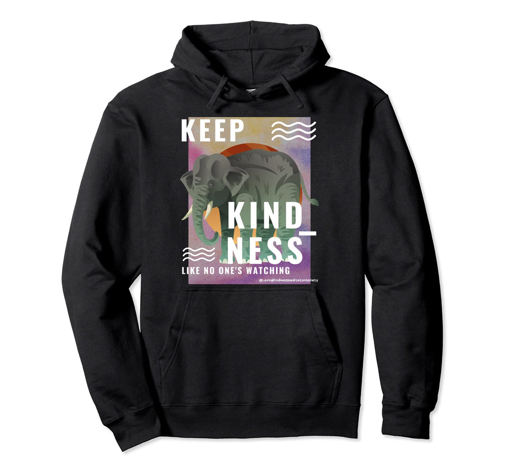 Calm Elephants Safari Mindfulness Hoodie - Minimalist Print for Adults - T-Shirt, Sweatshirt, Hoodie