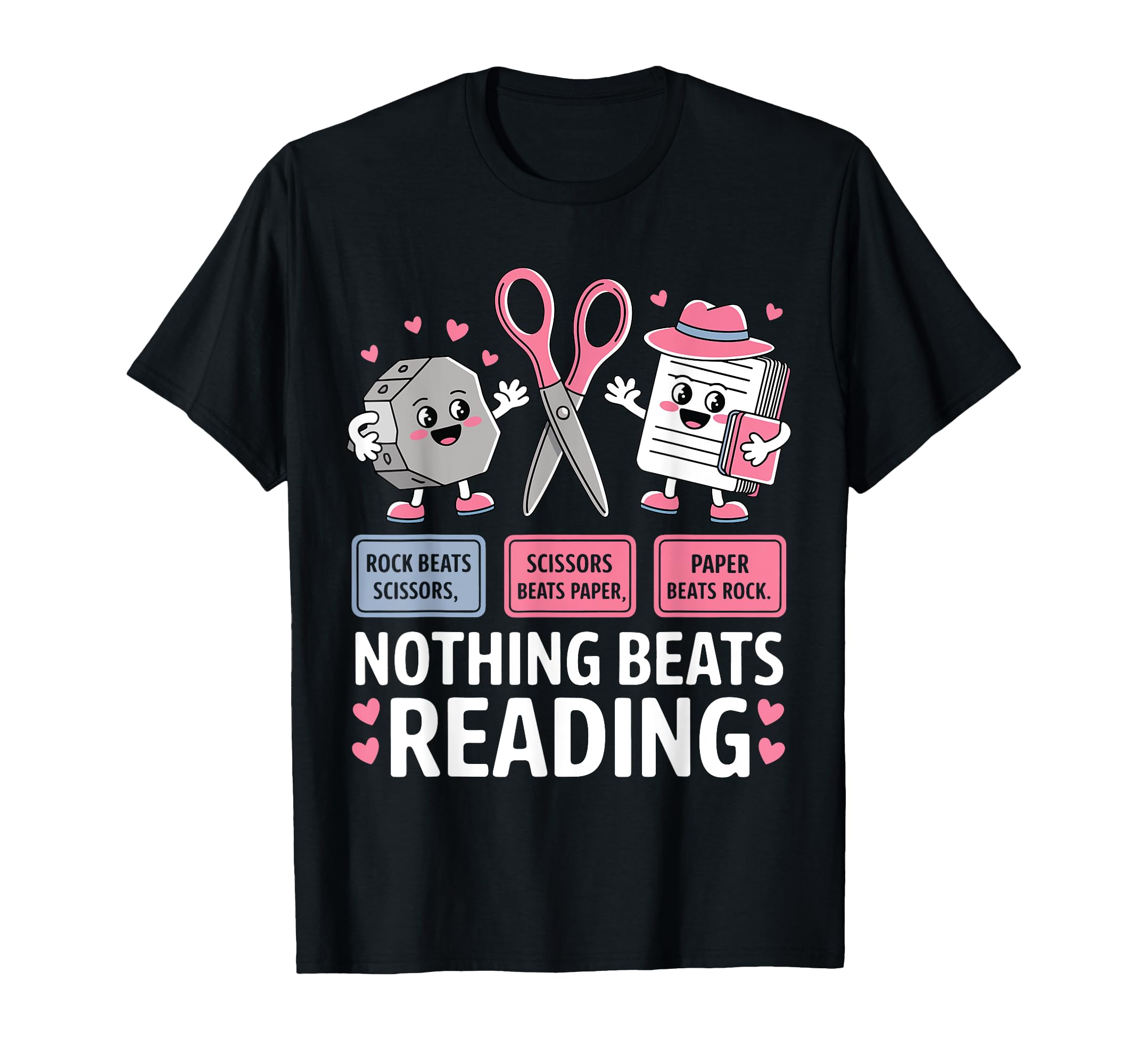 Nothing Beats Reading Rock Paper T-Shirt - Aesthetic Graphic Men Women - T-Shirt, Sweatshirt, Hoodie