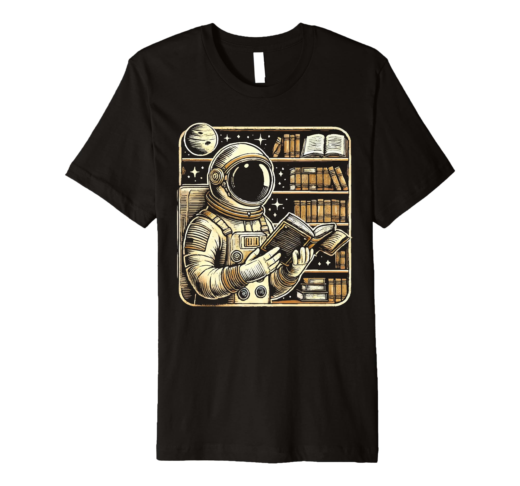 Astronaut Librarian Library Book T-Shirt - Aesthetic Graphic Men Women - T-Shirt, Sweatshirt, Hoodie