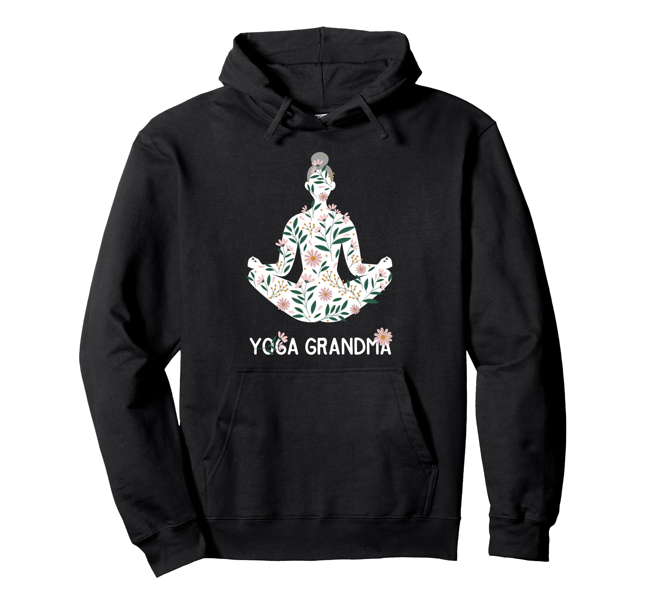 Yoga Grandma Meditation Mandala Hoodie - Aesthetic Graphic Men Women - T-Shirt, Sweatshirt, Hoodie