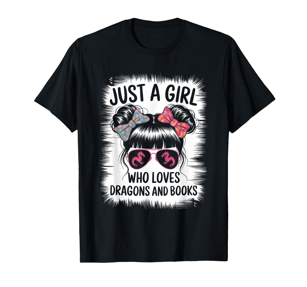 Just Who Loves Dragons And Books T-Shirt - Custom Art Print Men Women - T-Shirt, Sweatshirt, Hoodie