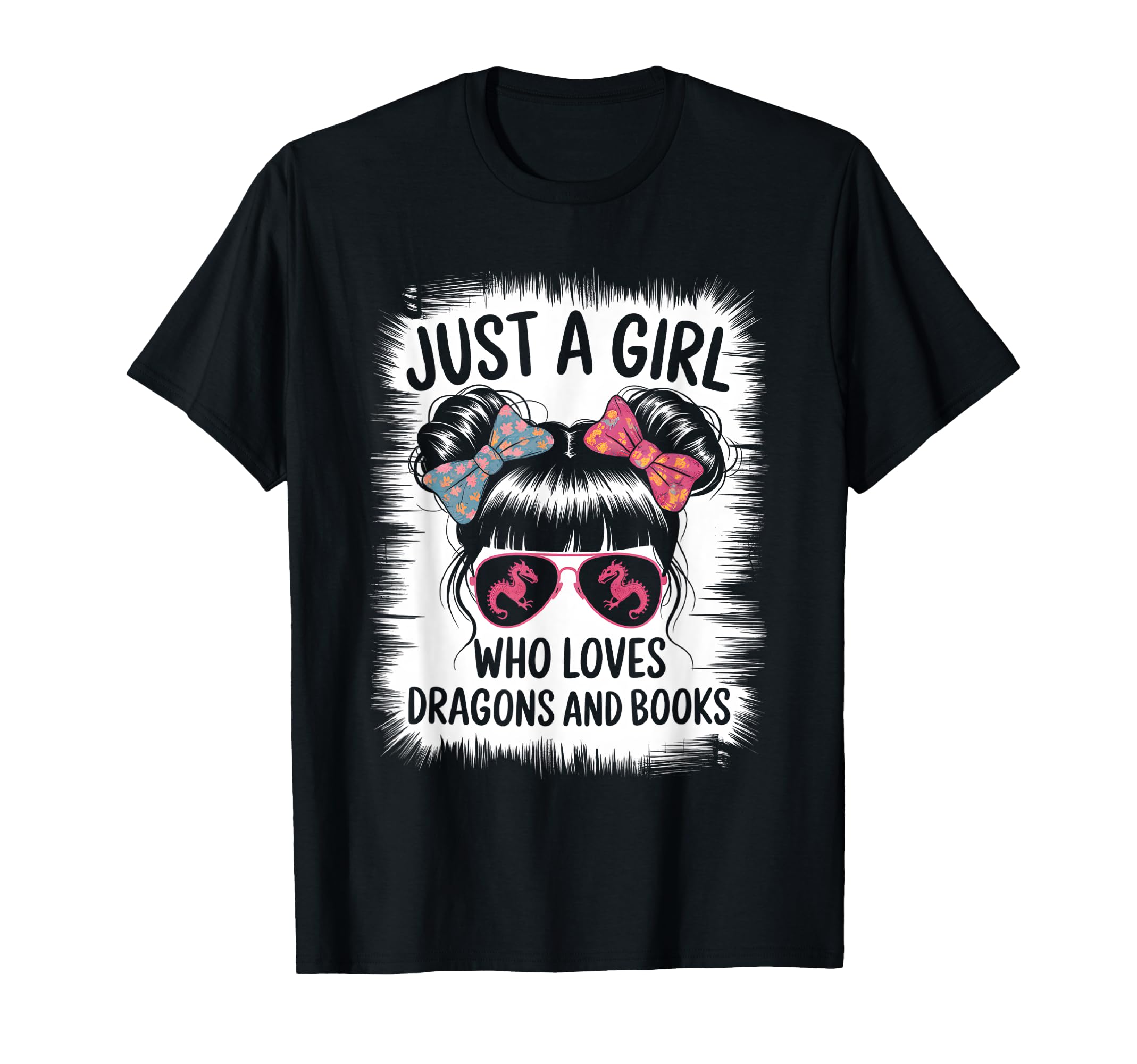 Just Who Loves Dragons And Books T-Shirt - Custom Art Print Men Women - T-Shirt, Sweatshirt, Hoodie