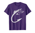 Fish Hook Minimal Art Fishing Lover T-Shirt - Minimalist Print for Adults - T-Shirt, Sweatshirt, Hoodie