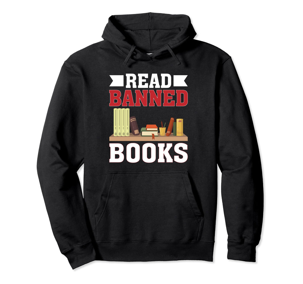 I Read Banned Books Week Librarian Hoodie - Minimalist Print Unisex - T-Shirt, Sweatshirt, Hoodie