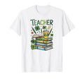 Lucky Teacher St Patricks Day Books Coffee T-Shirt - Trendy Graphic Unisex - T-Shirt, Sweatshirt, Hoodie