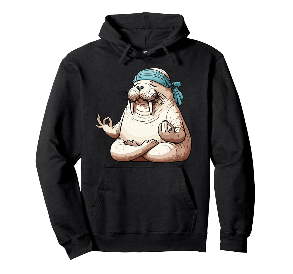 Meditation Walrus Yoga Pose Relaxing Animal Hoodie - Novelty Apparel Unisex - T-Shirt, Sweatshirt, Hoodie