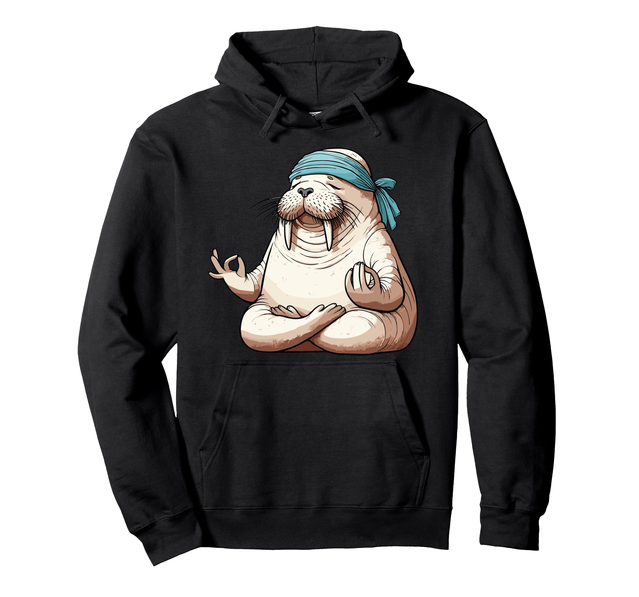 Meditation Walrus Yoga Pose Relaxing Animal Hoodie - Novelty Apparel Unisex - T-Shirt, Sweatshirt, Hoodie